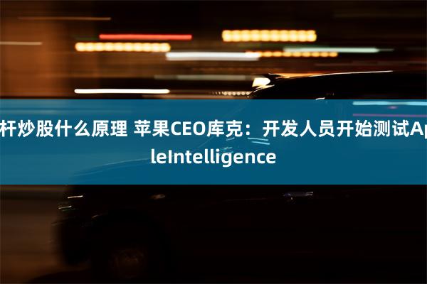 杠杆炒股什么原理 苹果CEO库克：开发人员开始测试AppleIntelligence