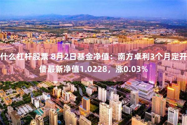 什么杠杆股票 8月2日基金净值：南方卓利3个月定开债最新净值1.0228，涨0.03%