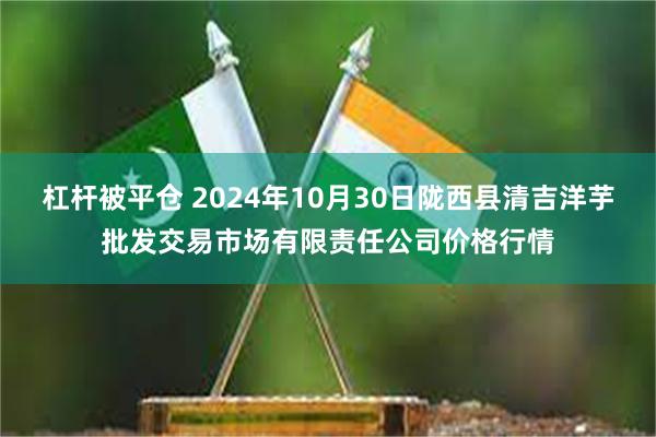 杠杆被平仓 2024年10月30日陇西县清吉洋芋批发交易市场有限责任公司价格行情