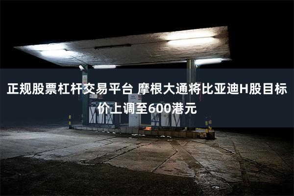 正规股票杠杆交易平台 摩根大通将比亚迪H股目标价上调至600港元